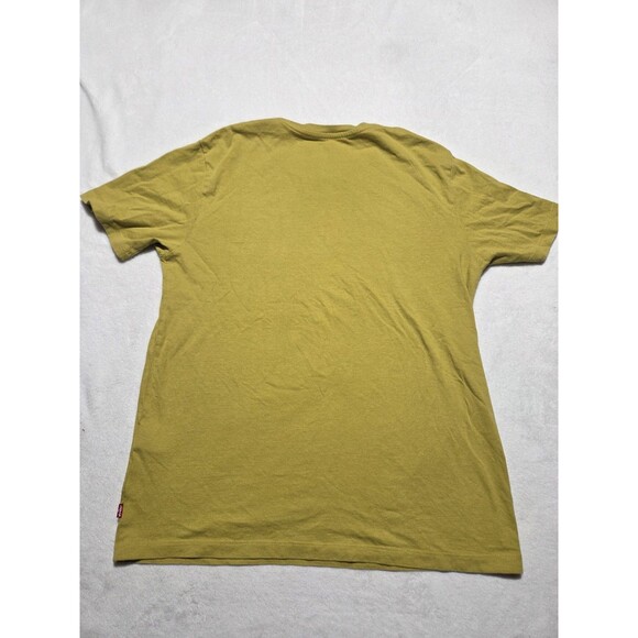 Levis Shirt Adult Medium Yellow Black Logo Graphic Tee Crew Neck Casual Mens - Picture 2 of 9